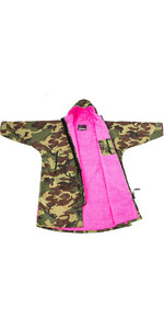 2021 Dryrobe Advance Long Sleeve Premium Outdoor Changing Robe DR104 - Camo / Pink